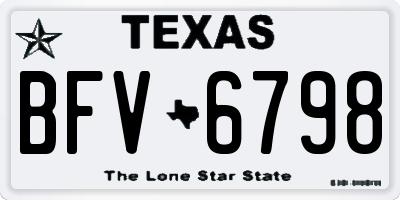 TX license plate BFV6798