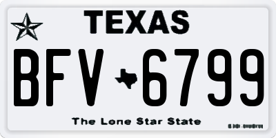 TX license plate BFV6799
