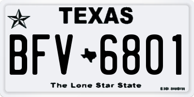 TX license plate BFV6801