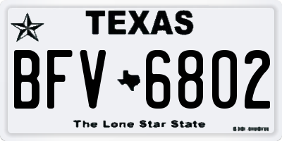 TX license plate BFV6802