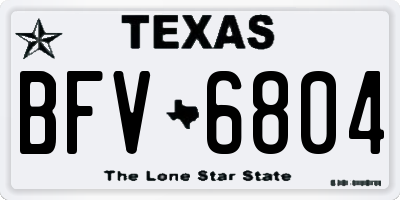 TX license plate BFV6804