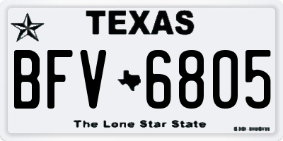 TX license plate BFV6805