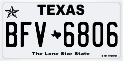 TX license plate BFV6806