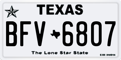 TX license plate BFV6807