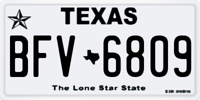 TX license plate BFV6809