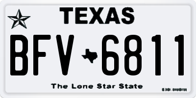 TX license plate BFV6811