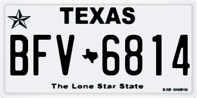 TX license plate BFV6814