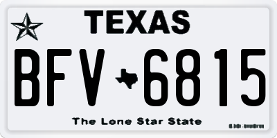 TX license plate BFV6815