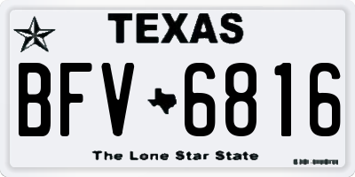 TX license plate BFV6816