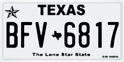 TX license plate BFV6817