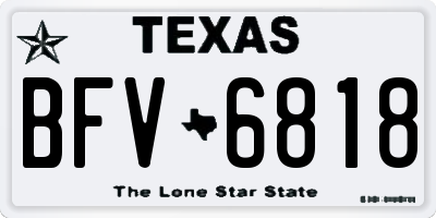 TX license plate BFV6818