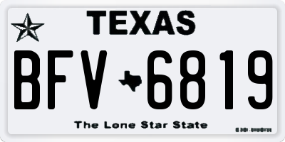 TX license plate BFV6819