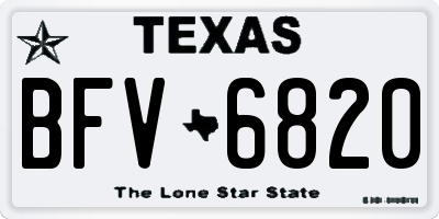 TX license plate BFV6820
