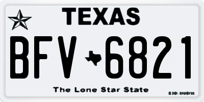 TX license plate BFV6821