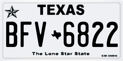 TX license plate BFV6822