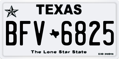 TX license plate BFV6825