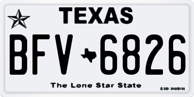 TX license plate BFV6826