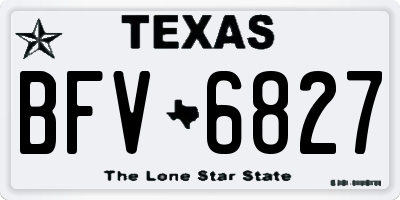 TX license plate BFV6827