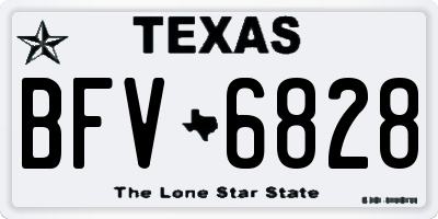 TX license plate BFV6828