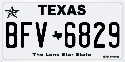 TX license plate BFV6829