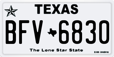 TX license plate BFV6830