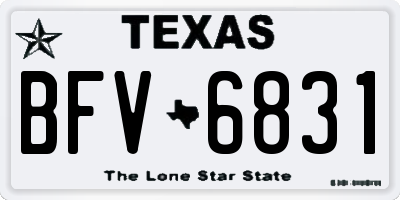 TX license plate BFV6831