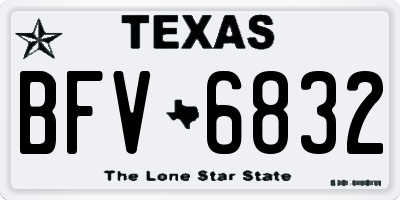 TX license plate BFV6832