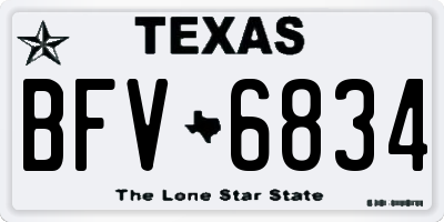 TX license plate BFV6834