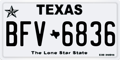 TX license plate BFV6836