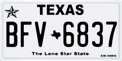 TX license plate BFV6837