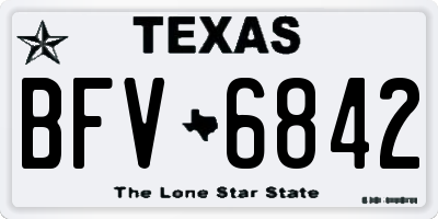 TX license plate BFV6842