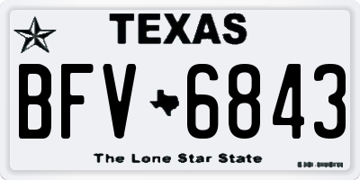 TX license plate BFV6843