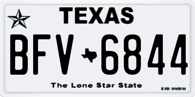 TX license plate BFV6844