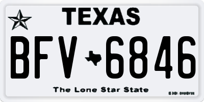 TX license plate BFV6846