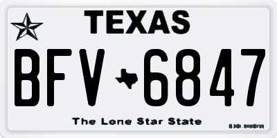 TX license plate BFV6847