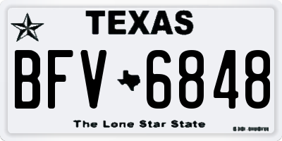 TX license plate BFV6848