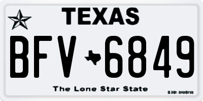 TX license plate BFV6849