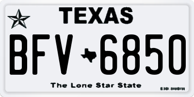 TX license plate BFV6850