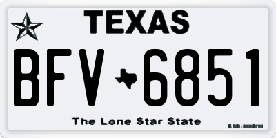 TX license plate BFV6851