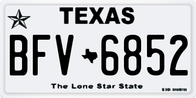 TX license plate BFV6852
