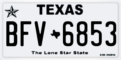 TX license plate BFV6853