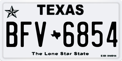 TX license plate BFV6854