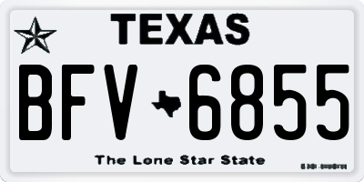 TX license plate BFV6855