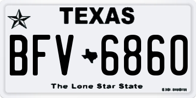 TX license plate BFV6860