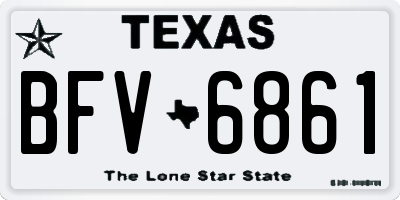 TX license plate BFV6861