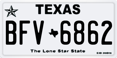 TX license plate BFV6862