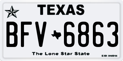 TX license plate BFV6863