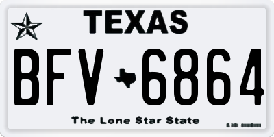 TX license plate BFV6864