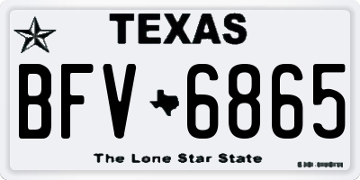 TX license plate BFV6865