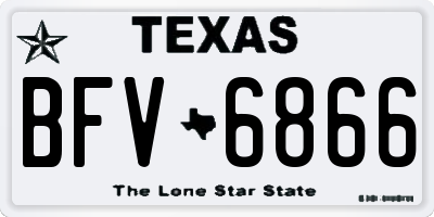 TX license plate BFV6866